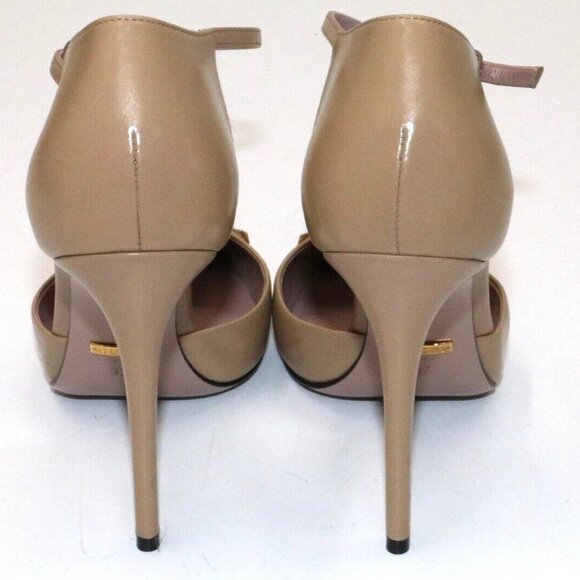 Gucci Leather Coline Studded T Strap Pumps IT 37 US 7 - Beige - Picture 4 of 15